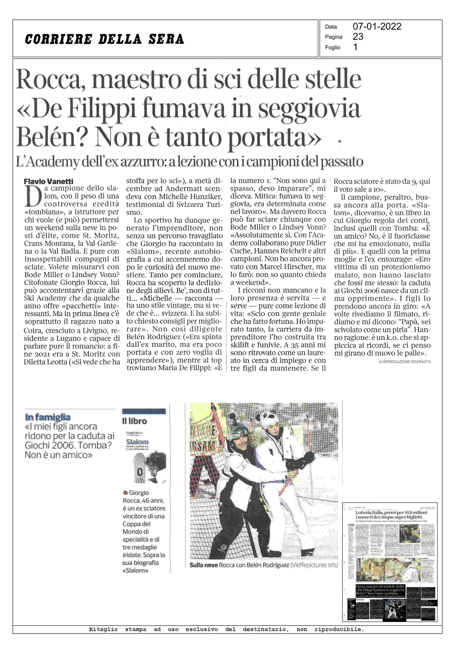 Corriere della Sera - Giorgio Rocca