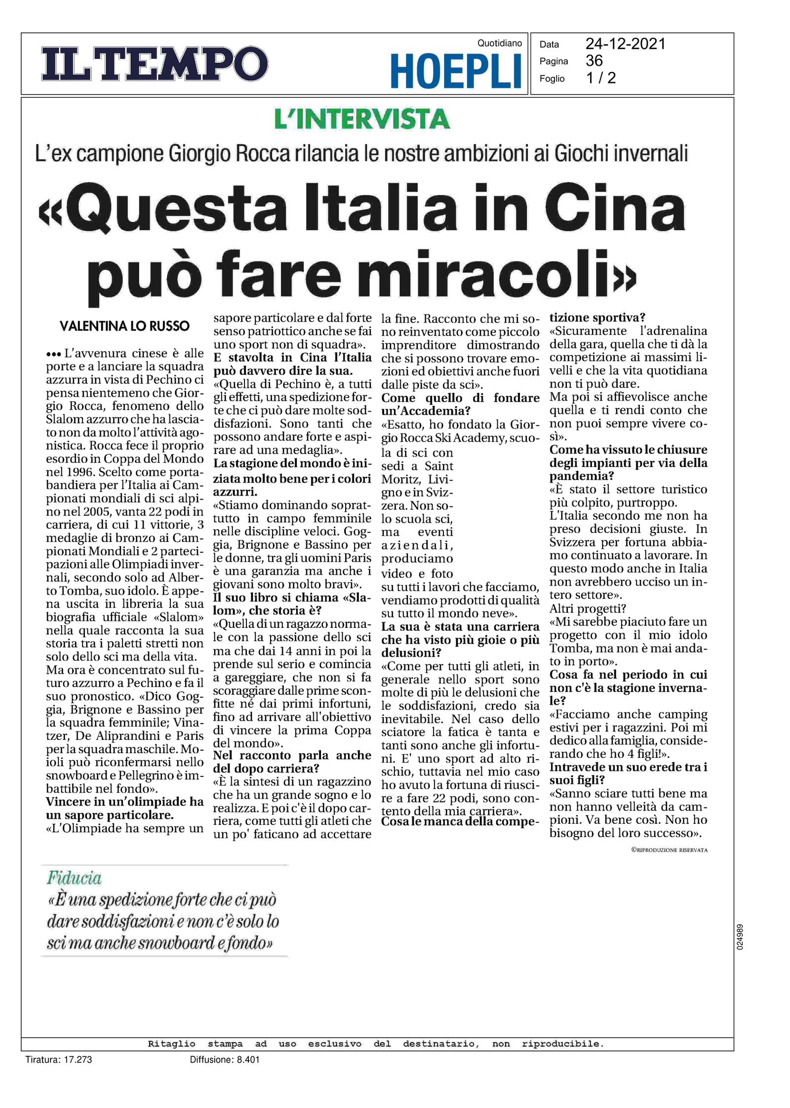 Il Tempo - Giorgio Rocca